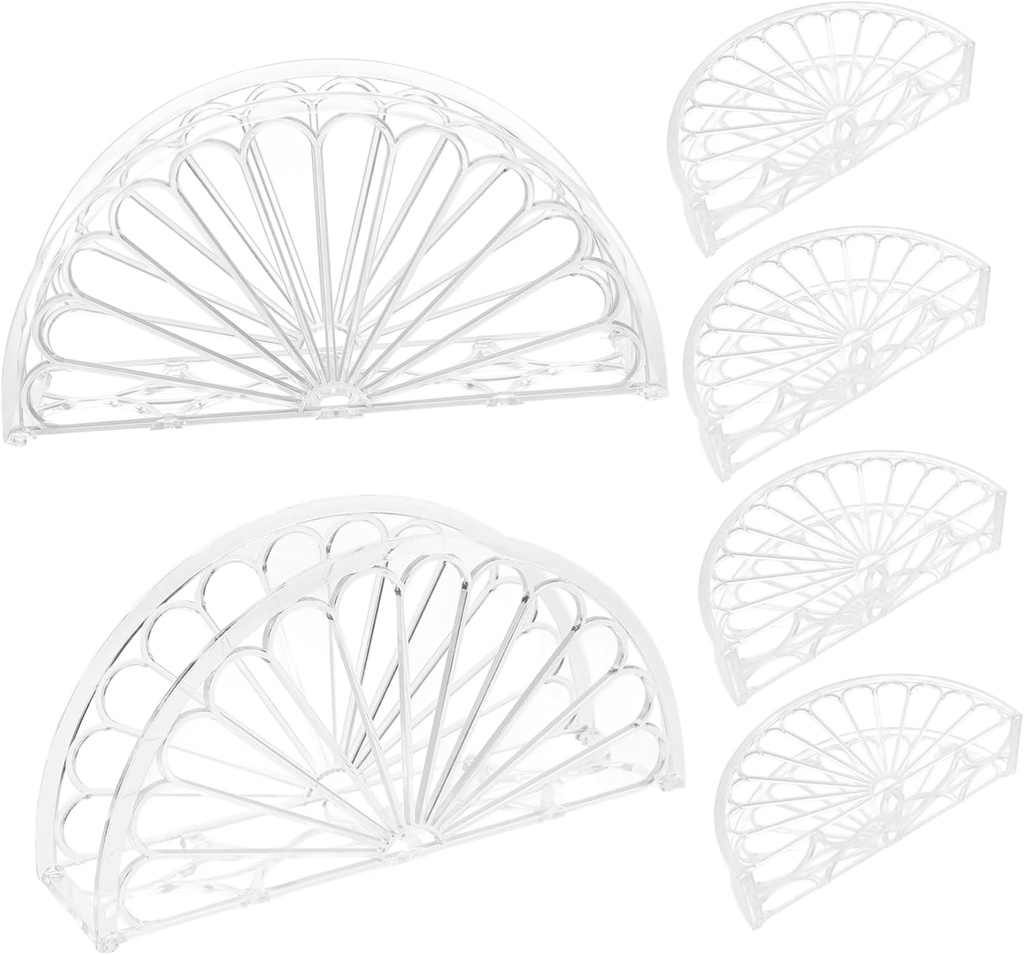 GETAJGHSD 6Pcs Transparent Modern Napkin Holder Decorative Semi Cocktail Napkin Stand for Kitchen Restaurant Party and Hotel Use Safe Material Elegant Table Serviette Dispenser