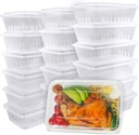[50PK 48oz] Disposable Meal Prep Container Large For Food, Plastic Storage Containers w/Lids Freeze Microwave Safe, Clear Bento Box Stackable BPA Free Reusable
