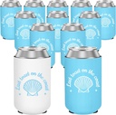Last Toast On The Coast Bachelorette Party Blue Can Sleeves 12 Pack, 12 oz Can Cooler Bulk for Beverage Soda Drinks, Bachelorette Beach Party Favors Decor Accessories for Bride Bridesmaid, Standard