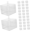 MAGICLULU 10Pcs Clear Cake Box with Handles Portable Bakery Packaging for Cake Storage for Desserts Muffins and More Easy to Use and