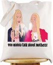 WZMPA Movie Fans Tote Bag Comedy Lover Gift You Wanna Talk About Mothers Reusable Grocery Bag Movie Merchandise
