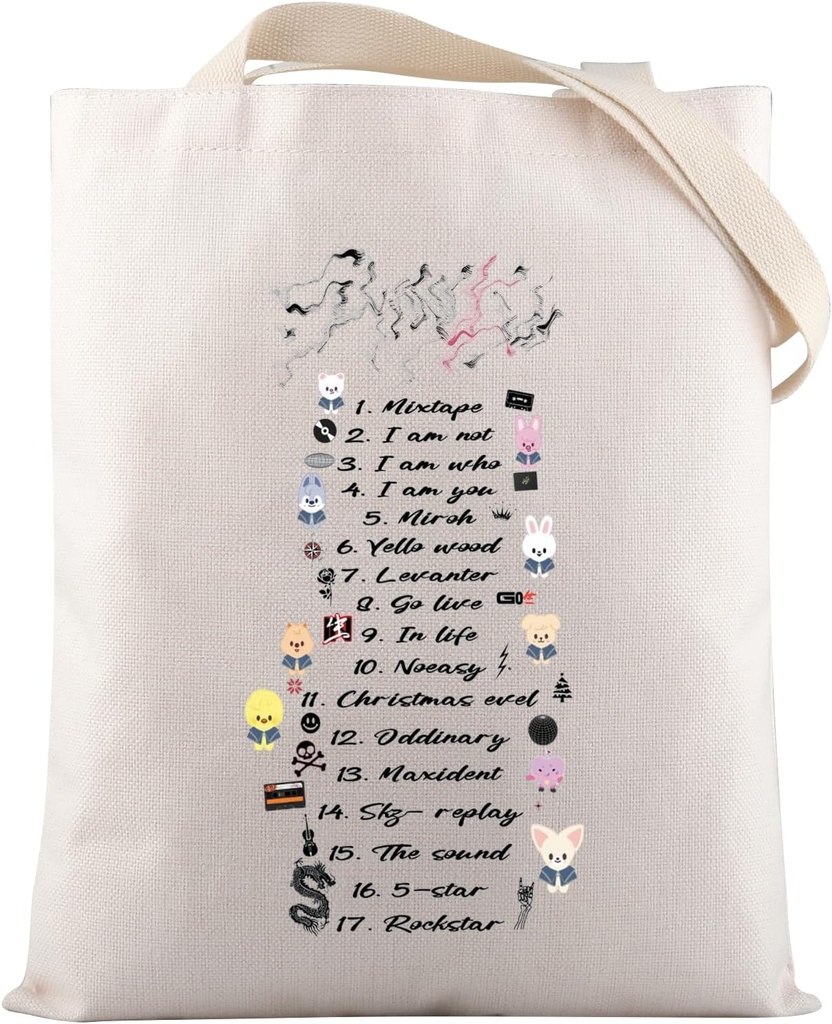 VAMSII Korea-Pop StrayKZ Album Canvas Tote Bag StrayKZ Merchandise Fans Gifts Stay Fandom Gift Music Lover Merch