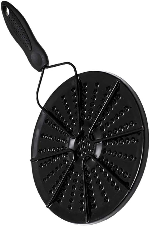 Cabilock 1pc Enamel Induction Hob Heat Diffuser for Gas and Electric Stovetops Black Cooking Adapter Plate for Non-Induction Cookware Fast Defrosting Safe Cooking