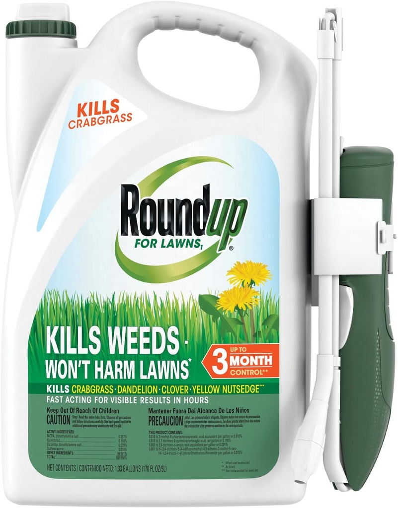 Roundup for Lawns₁ Ready-to-Use with Extend Wand, Tough Weed Killer for Use on Northern Grasses, 1.33 gal.