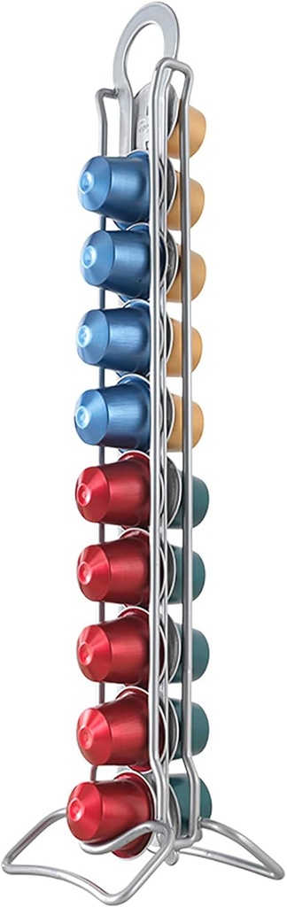 Metaltex Polytherm Coated Capsulo 20" Nespresso Coffee Capsule Holder, Silver, 8 x 9 x 38 cm