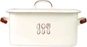 Classic Bread Box Portable Bread Box, Enamel Pantry Bread Storage Bread Holder with Lid for Kitchen Large Capacity Bread Bin Food Storage