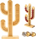 Coffee Pod Holder, Wood Cactus Shape Coffee Capsule Holder Rack, Detachable and Assembled Coffee Pod Organizer, Coffee Station Organizer, Coffee Pod Stands for Home Kitchen Office Lovers' Countertop