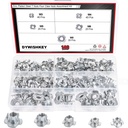 DYWISHKEY 140 Pieces M3 M4 M5 M6 M8 Carbon Steel T-Nuts Four Claws Nut Assortment Kit for Wood, Rock Climbing Holds, Cabinetry, Furniture