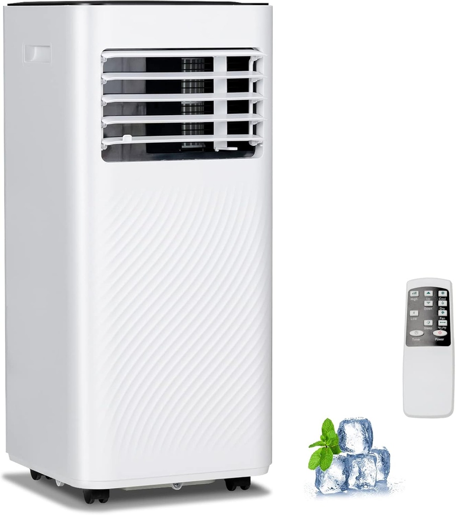 LDAILY Portable Air Conditioner, 10000 BTU 4-in-1 AC Unit Cool, Fan, Dehumidifier with Sleep Mode, 24H Timer, Child Lock, Remote Control & Window Kit for Rooms up to 350 Sq.Ft.