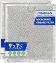 Microwave Filter Replacement 9" x 7.72" Fits WB6X486 GE Microwave Filter and Frigidaire 5304408977 - Aluminum Mesh Screen Grease Filter - Filters Air Entering Over the Range Oven Vent Fan (2-Pack)