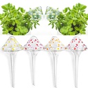 4 Pieces Plant Watering Globes, Hand-Blown Multicolored Glass Self Watering Spikes