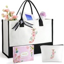 TRSODD Birthday Gifts for Women Mothers Day Gifts for Mom Wife Grandma Daughter Sister Friends Bridesmaid Teacher Appreciation Tote Bag and Makeup Bag