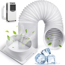 Outus 5.9'' Diameter 80'' Long Portable Air Conditioner Hose with Square Exhaust Hose Tube Adapter Portable Air Conditioner Ducting for Air Conditioning Parts