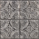 InHome NH3922 Camden Antique Silver Faux Tin Peel & Stick Backsplash Tiles, Metallic, 10 inch x 10 inch