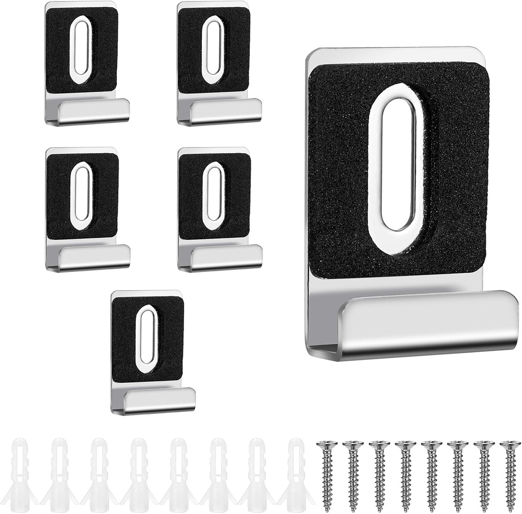 6 PCS Mirror Mounting Hardware, Metal Mirror Clips for Wall Mounting, Stainless Steel Mirrors Hanging Kit with Screws for Frameless Mirrors Billboard Displays