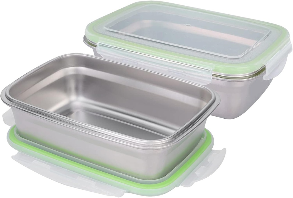 Vikye Sealing Food Box Container, 850ml Portable Leakproof Bento Lunch Box Outdoor Picnic Stainless Steel Lunch Container for Hot Food
