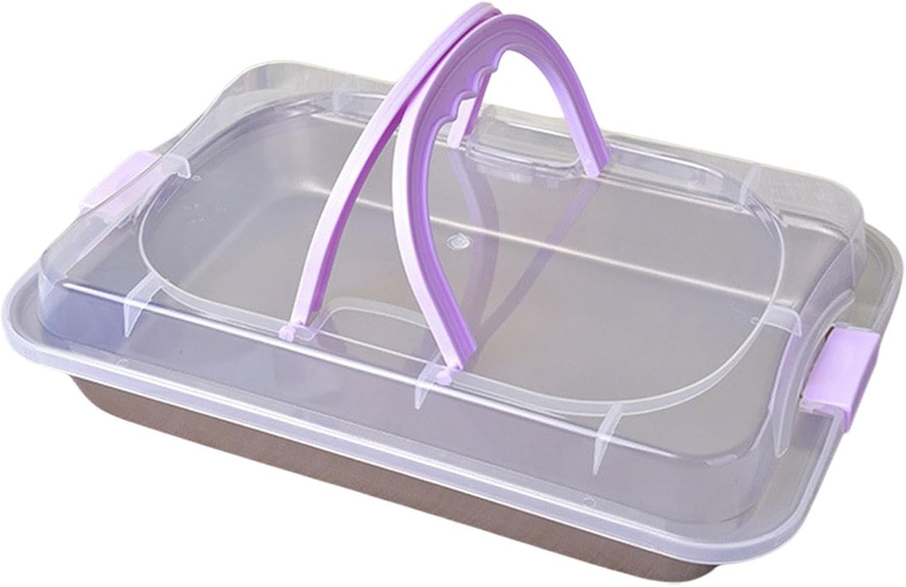 Baking Pan with Lid Cookie Sheet Easy to Carry & Clean Nonstick Cake Carrier Baking Tray for Toasting Restaurant Home Use