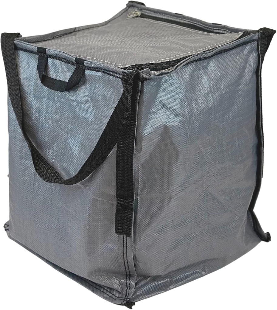 DURASACK Heavy Duty Storage Tote Bag with Zipper Top 22-Gallon Rugged Woven Polypropylene Moving Bag, Reusable Self-Standing Design, Holds up to 500 Pounds, Single, Gray