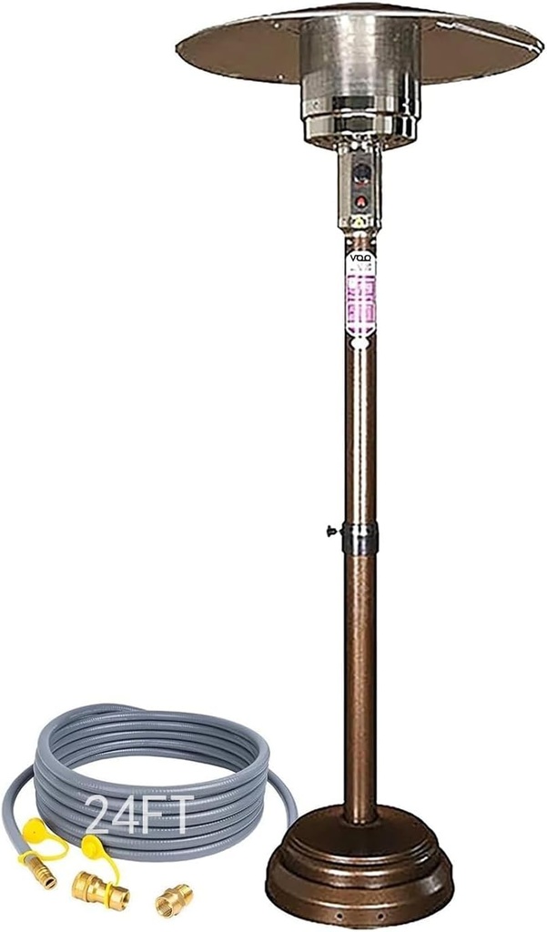 Natural Gas Patio Heater, Includes A 24-foot Hose, Adjustable Height (55in-78in), Passed CE CSA Certification, It's Really Perfect To Sit Outside And Use It In Spring And Autumn