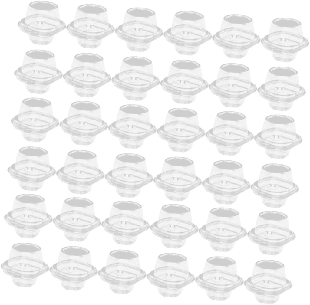 STOBAZA 100pcs Plastic Cupcake Containers Individual Dessert Boxes for Muffins Egg Tarts and Treats Stackable Packing Box for Bakery Glossy Transparent Design