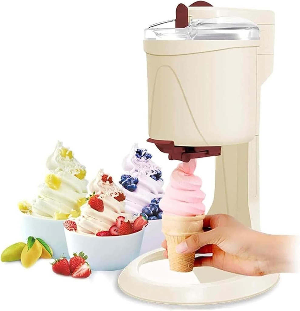 Household Commercial Ice Cream Machine, Fully Automatic Children'S Ice Cream Machine, Mini Small Fully Automatic Yogurt Cone Machine