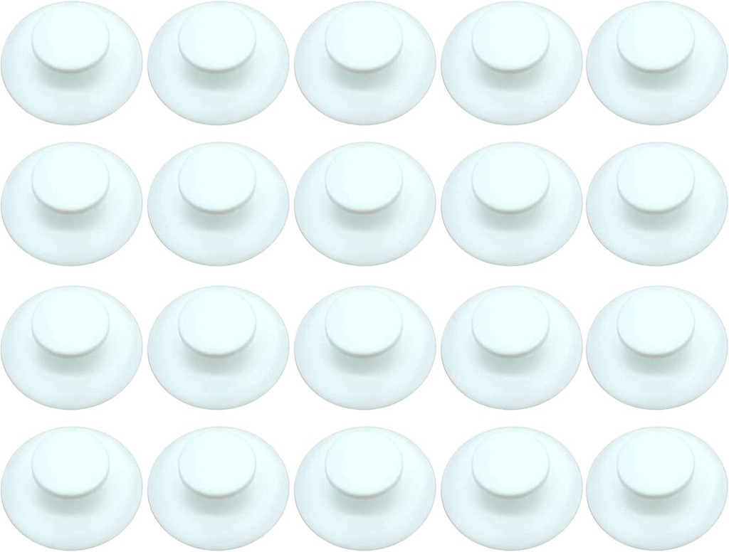 Psivika 20 Pcs Self-Stick Drawer Knobs Instant Cabinet Drawer Mini Handle Helper Kitchen Cabinet Door Window Drawer Auxiliary Pulls Convenient Opening Stick-on Handles (White)