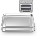 Baking Sheet Set of 2, 12.4"x11" Stainless Steel Air Fryer Tray Replacement for Cuisinart Air Fryer TOA-060 and TOA-065, Dishwasher Safe, NonStick Baking Pans Set for Cooking Bread and Broiling