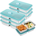 8 pcs Stainless Steel Snack Containers with Lids, Multi Compartment Reusable Grab and Go Snack Boxs, for Food Pack Take-Out Condiments, Dips, Leakproof, for Travel and Outdoor Camping