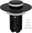 iFealClear Upgraded 4-in-1 Bathroom Sink Drain Strainer, Universal Pop Up Sink Stopper with 2-Layer Detachable Hair Catcher Filter Basket, Drain Stopper Fit 1.1"-2.3" US Basin, Matte Black