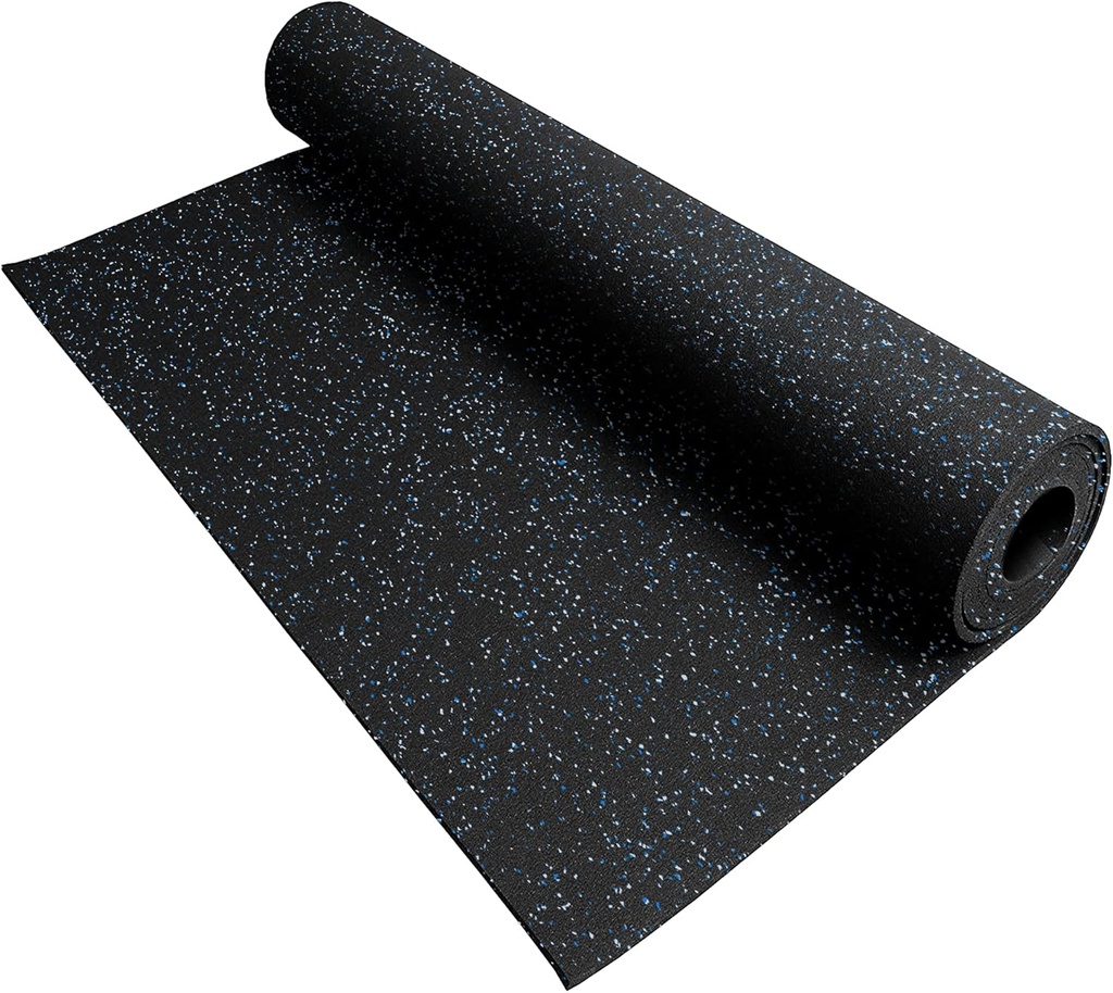 IncStores 3/8 Inch Thick Heavy Duty Rubber Flooring Roll | Flexible Recycled Rubber Roll Flooring for a Stronger and Safer Basement, Home Gym, Shed, or Trailer | 4ft x 10ft