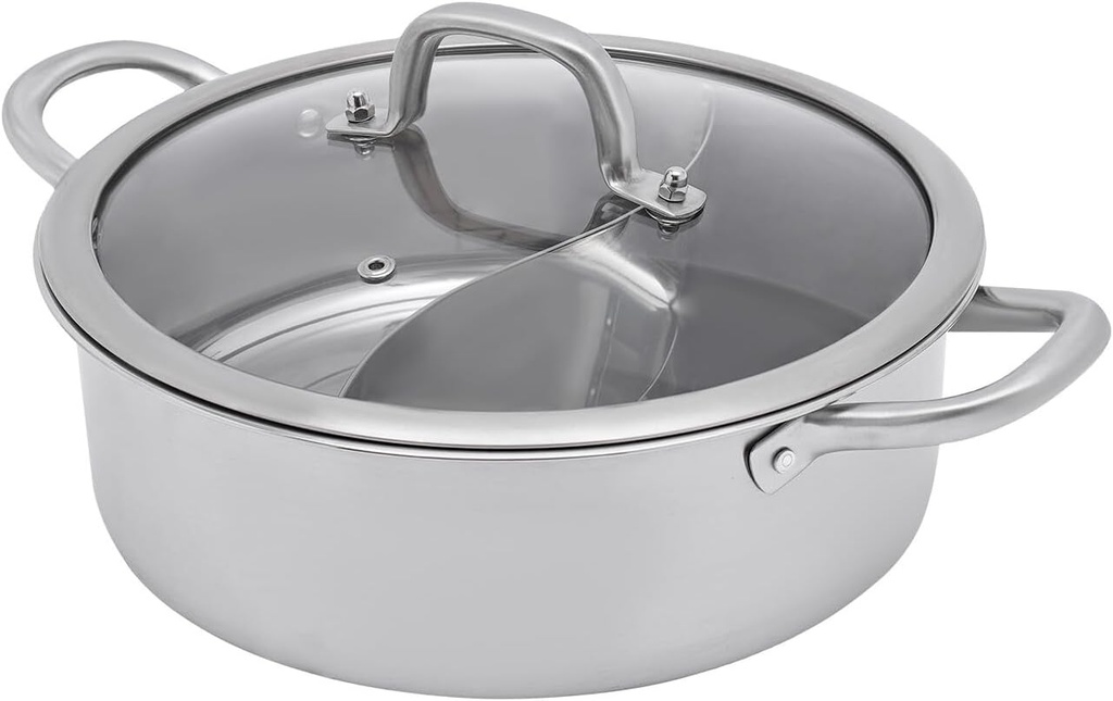 1 Pc Stainless Hot Pot with Spoon/Leaky Spoon Induction Cooktop Countertop Burner