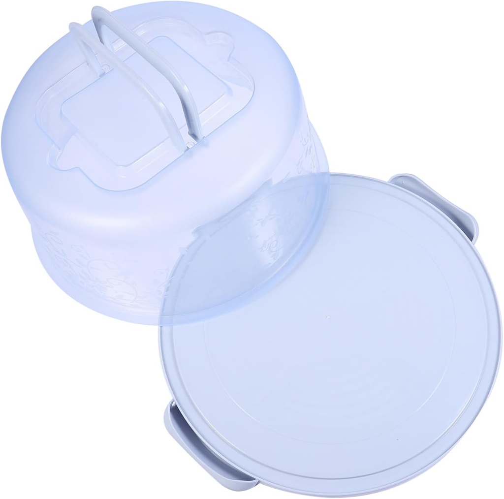 Dessert Cake Box with Cover Pp Material Non-slip Base Bakery Cake Carrier