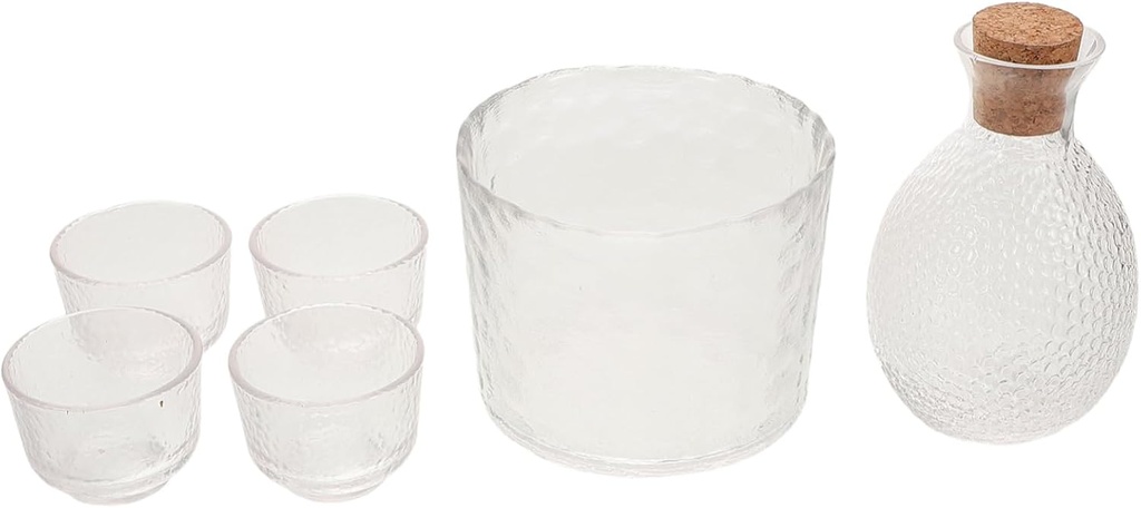 PRETYZOOM 6pcs Japanese Sake Cups Set Creative Hammered Glass Tea And Sake Set Clear Wine Glasses For Traditional Home Decor Wine And Tea Lovers
