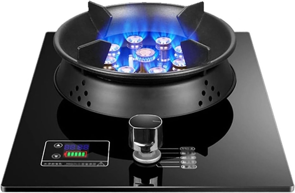5.2KW Gas Stove - Indoor Tempered Glass Gas Cooker, Home Kitchen Stove Burner, With Timer Function, Kitchen Single Burner Gas Hob Table, For Outdoor Freestanding Camping Cooktop(NG)