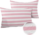 Lumbar Throw Pillow Covers 12x20 Outdoor Waterproof Pillow Covers for Patio Furniture Pink and White Stripes Throw Pillow Cover Solid Striped Pillowcases Set of 2 Cushion Case for Sofa Couch Chair