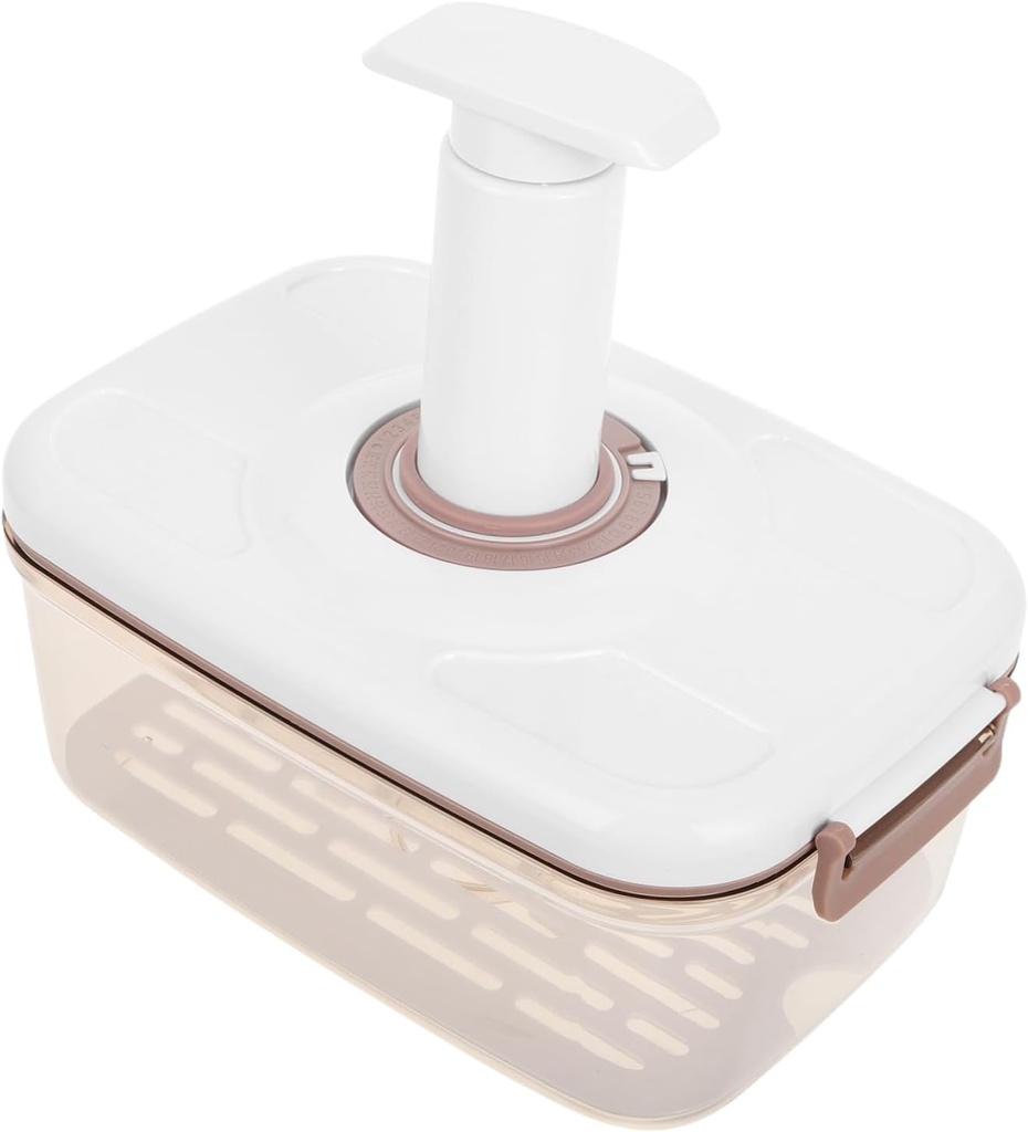 1set Vacuum Sealed Food Storage Box Kitchen Vacuum Container Integrated Drainage Preserve Freshness for Bread Flour