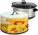 GOSTONG Slow Cooker Cover Sunflower Print Oval Crock Pot Covers, Dust Crock Pot Covers Oval Dustproof for Kitchen Counter Oval Crock Pot Covers