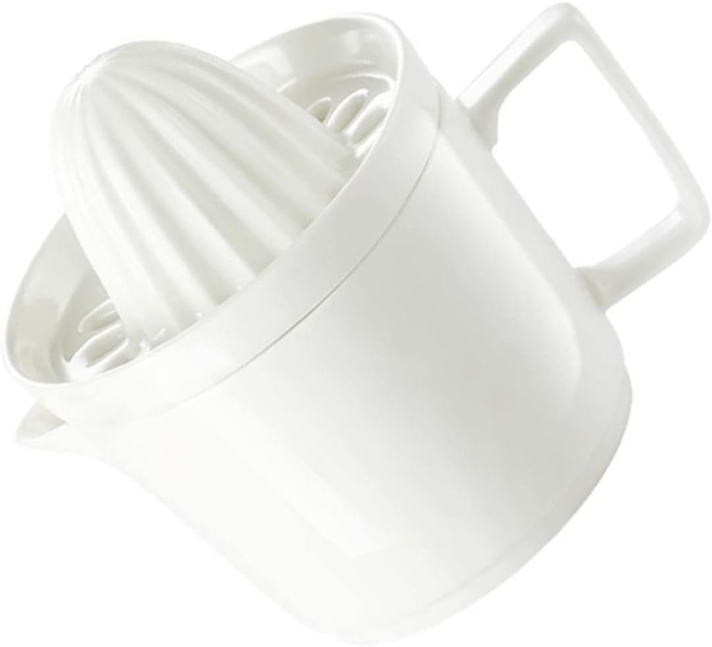 GARVALON Ceramic Manual Juicer Cup for Orange Lemon Grapefruit Integrated Press and Storage Multi Purpose Fruit Squeezer Compact Portable Design Healthy and Easy to Clean