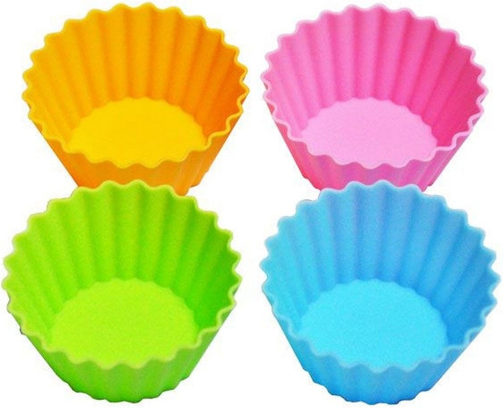 For Set of 4 Silicon Baking Cup Cake Lunch Bento Box Food Divider