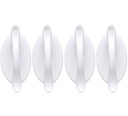 4 pcs White Self-Adhesive Handles for Sliding Door, Peel and Stick Cabinet Handles Without Drill, Stick on Knobs for Bathroom Mirror Doors