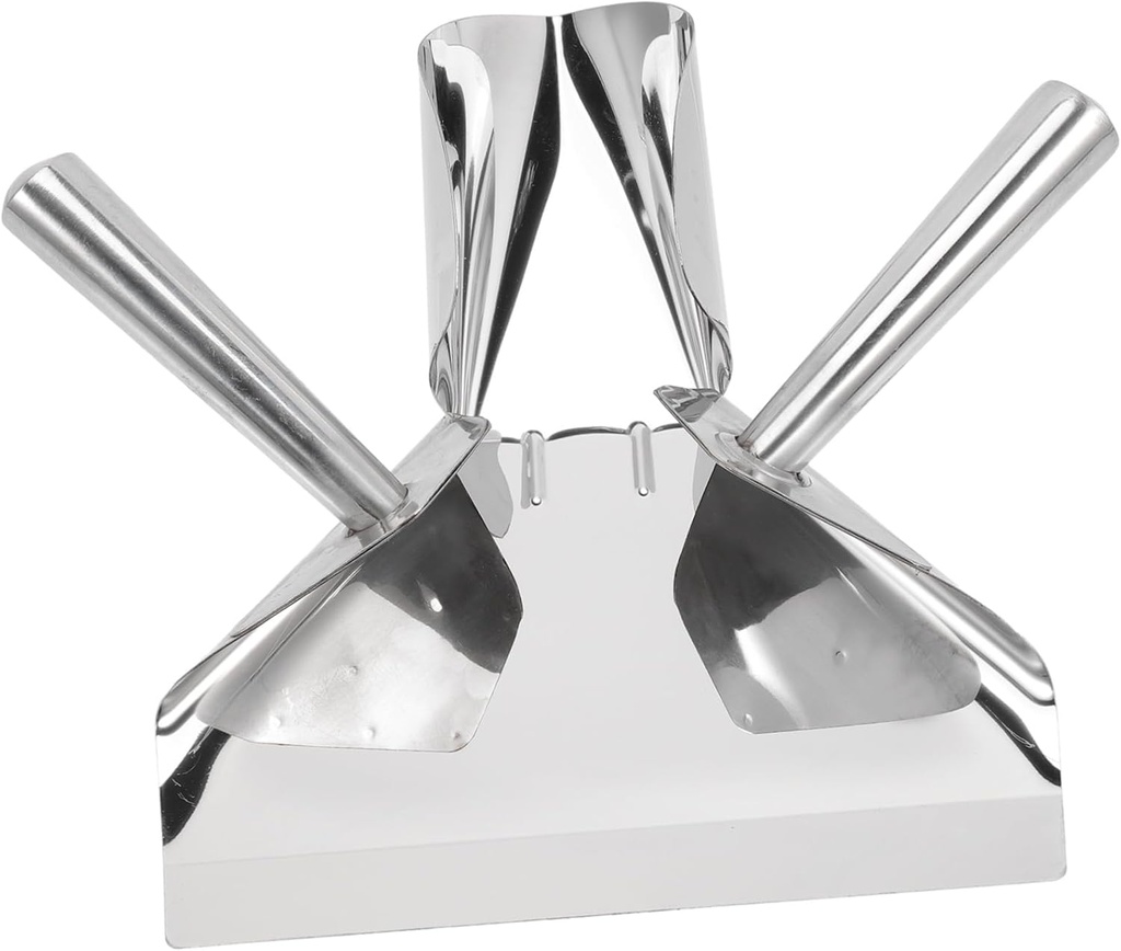 VICASKY Portable Stainless Steel Chips Shovel Ergonomic French Fries Scooper with Double Handles for Snacks Popcorn and Kitchen Gadgets Easy to Clean Store