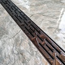 Neodrain 24-in Rectangular Linear Shower Drain with Brickwork Pattern Grate, 304 Stainless Steel Bathroom Floor Drain,Antique Copper Finish,Shower Floor Drain