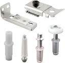 Prime-Line N 7534 Bi-Fold Door Hardware Repair Kit – Includes Top and Bottom Brackets, Top and Bottom Pivots and Guide Wheel – Door Repair Kit for 1" to 1-3/8" Thick Doors Up To 50 Lbs. (1 Kit), Zinc