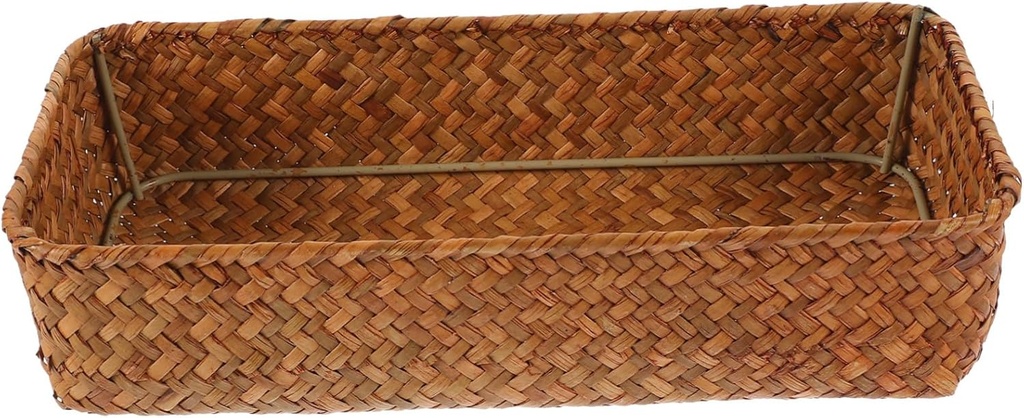 Cutlery Storage Box Lid Woven Basket Multi-functional Spice Jar Basket