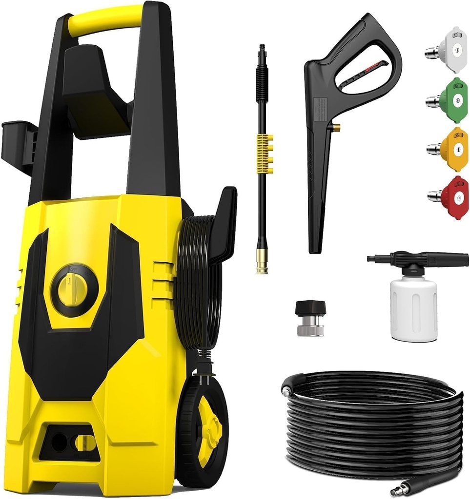 AgiiMan Pressure Washer, 5100PSI 3.4GPM Power Washer with 35FT Power Cord, 20FT Hose, High Pressure Washer Cleaning for Cars, Patios, Driveways, Fences