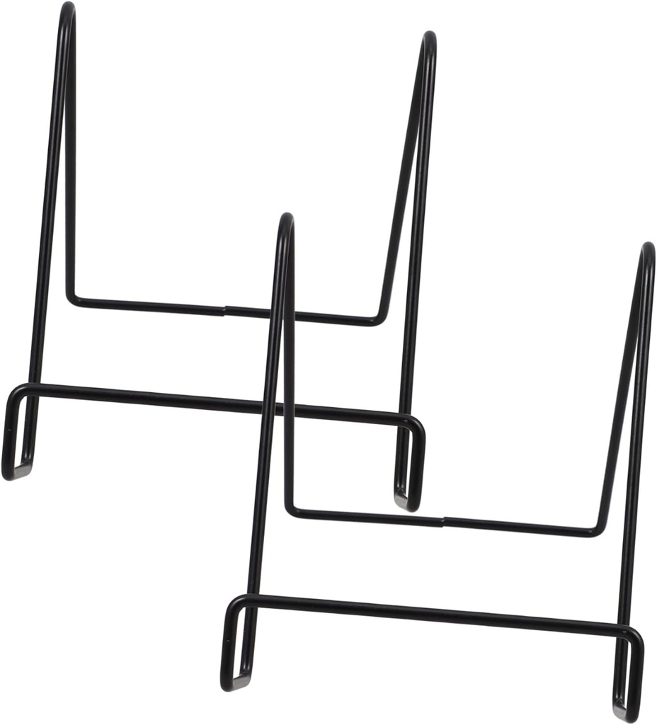 TEHAUX 2pcs Display Easel Stand for Plates and Picture Frames Iron Holder for Artworks Books and Decorative Displays Elegant Design for Decor