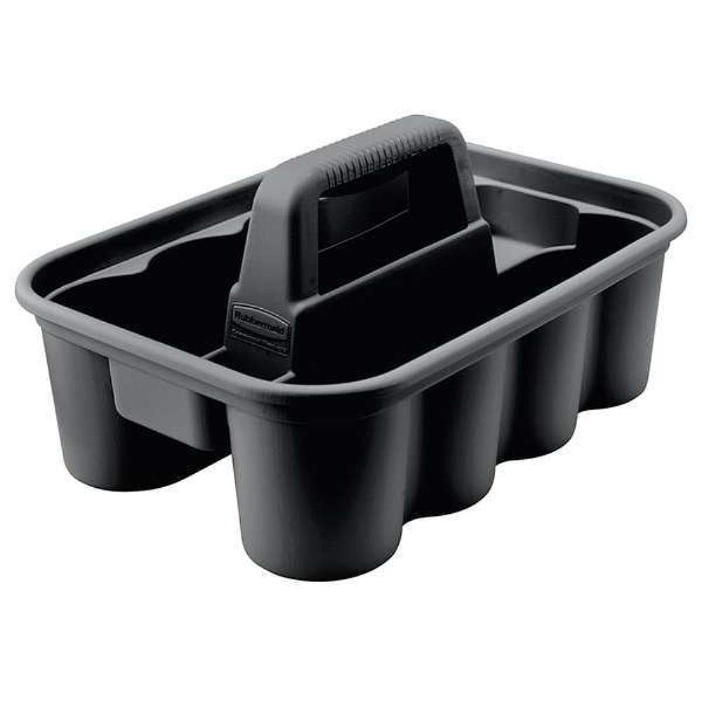 Rubbermaid Commercial Products Deluxe Carry Caddy for Take-Out Coffee/Soft Drinks Postmates/Uber Eats/Food Delivery Cleaning Products Sports/Water Bottles Black
