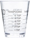 Chef Craft Classic Plastic Shot Glass Measurer, 1 ounce teaspoon/tablespoon, Clear