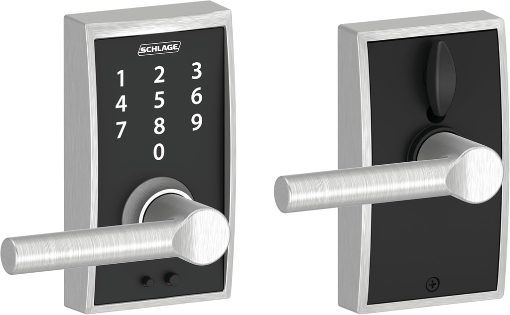 SCHLAGE Touch Century Lock with Broadway Lever (Satin Chrome) FE695 CEN 626 BRW