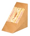PacknWood - 209KCK7212 - Triangle-Shaped Boxes - Kraft Triple Sandwich Box with Window - Recyclable Paper Lunch Container Boxes - Kraft Sandwich Wedge Box - (4.8" x 2.8" x 4.8") - (Case of 500)